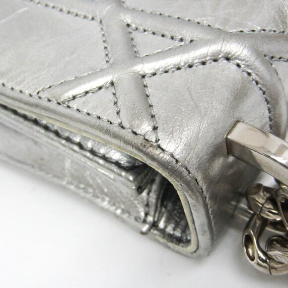 CHRISTIAN DIOR Silver Leather Shoulder Bag - Picture 7 of 16
